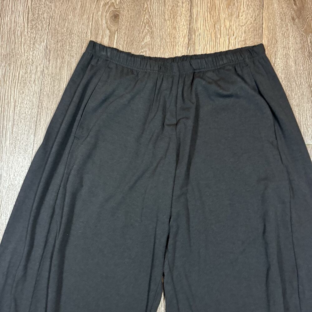 Lisa Bayne Black Bamboo Cotton Blend Cropped Harem Pants Medium Made in USA - Picture 2 of 13